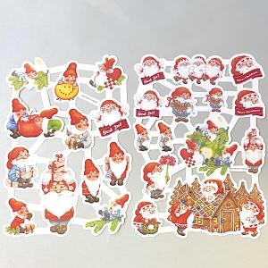 2 ark bokmärken tomtar pepparkakshus