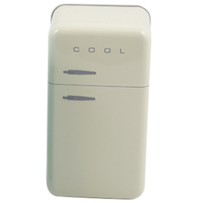 Retro Cooler kylskåp plåt (burk) ljusgul M