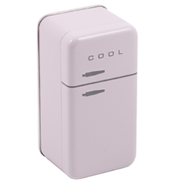 Retro Cooler kylskåp plåt (burk) ljusrosa S