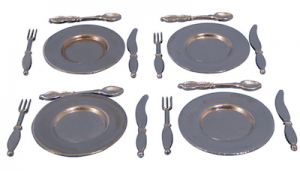 16 delar servis metall silver