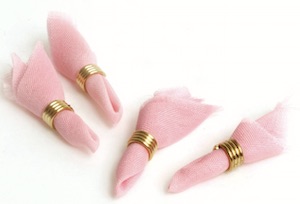 4 st servetter rosa textil