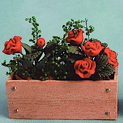 Blomlåda röda rosor balkonglåda
