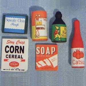 Matvaror o tvål gammeldags förpackningar