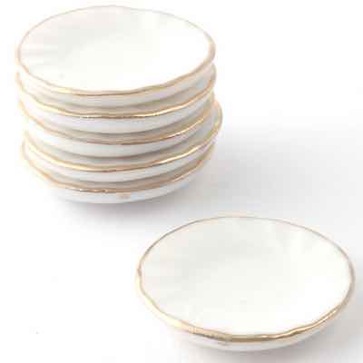 Tallrikar assietter vågad guldkant b 2,1 cm