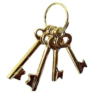 Dörrnycklar nycklar brass 0,5 cm