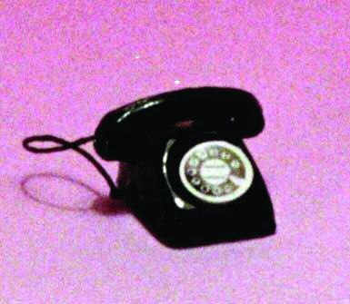 Telefon svart Barbie-storlek (skala 1:6)