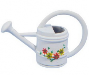 Vattenkanna vit m blommor