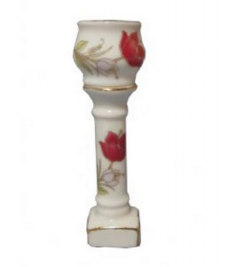 Blomkruka piedestal vit rosablom