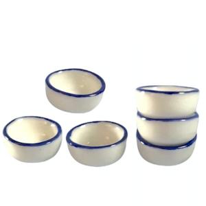 6 st skålar blå kant 2,3cm