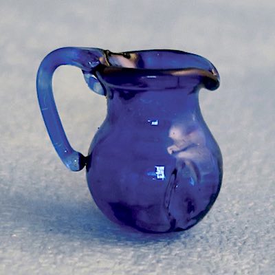 Kanna karaff blå glas 2 cm