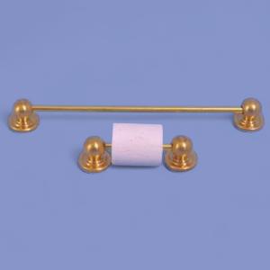 Handduksstång + toarullehållare + toarulle mässing