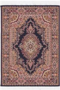 Matta orientalisk äkta matta guld blå röd 21 x 16