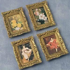 4 st tavlor blommor o barn motiv