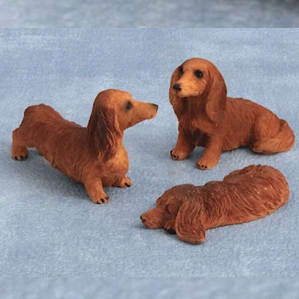 3 st taxar långhåriga bruna kanintax