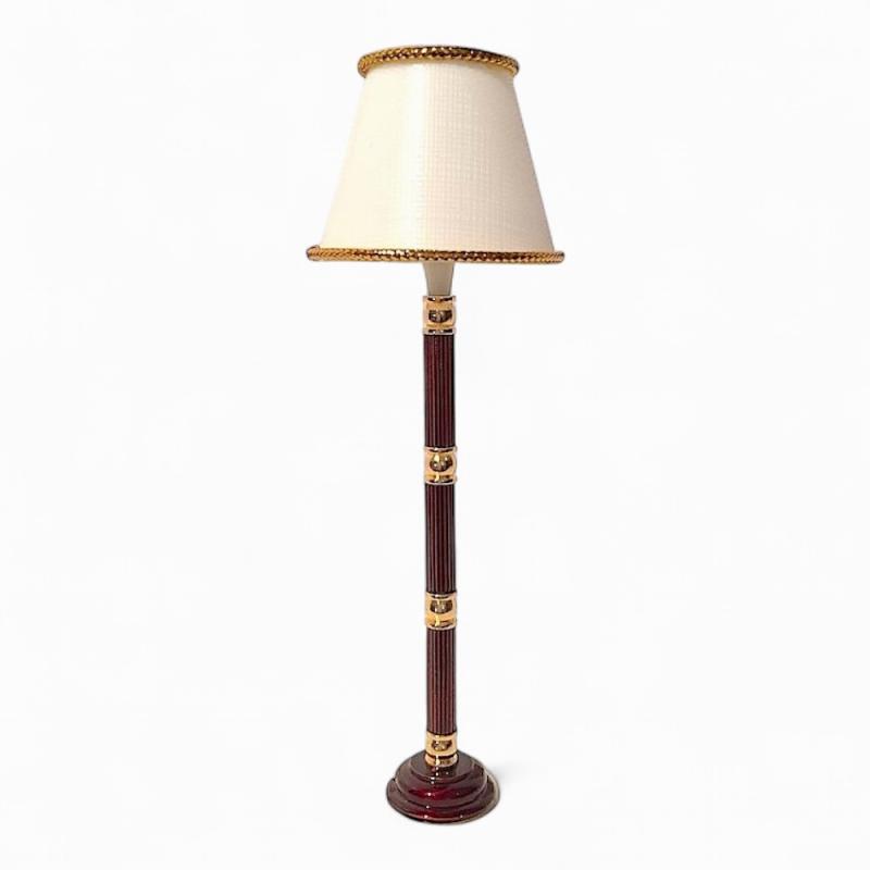 Golvlampa mässing trä EL