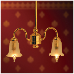 Taklampa tvåarmad tulpan mässing el