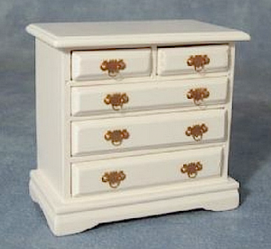 Byrå vit fyra lådor