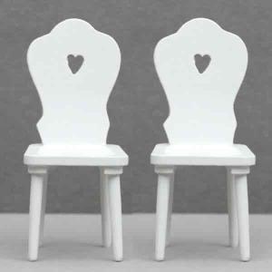 2 st köksstolar stolar med hjärta vit