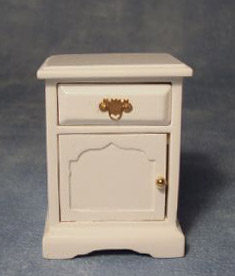 Nattduksbord sängbord pottskåp vit i trä