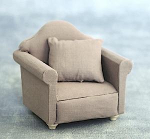 Fåtölj grå stoppad