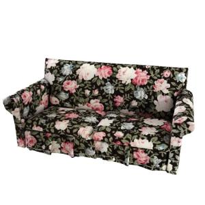 Soffa svart blommig