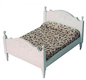 Dubbelsäng säng vit trä