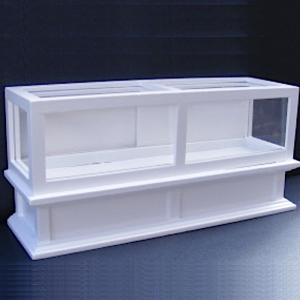 Disk med glasad förvaring butiksdisk vit