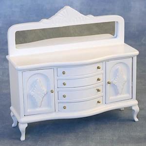 Buffé skänk m spegel vit