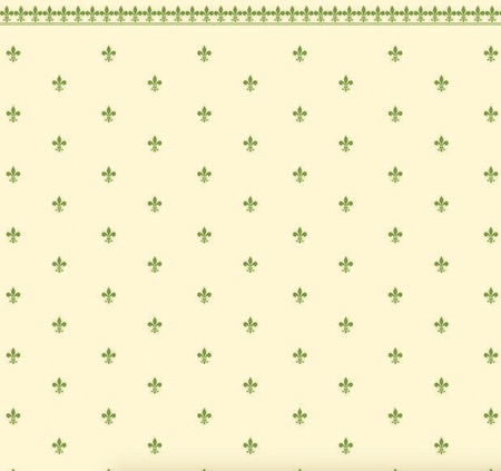 Tapet Fleur de lys green ivory
