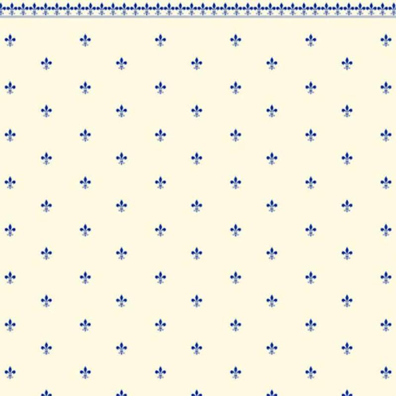 Tapet Fleur de lys blue creme