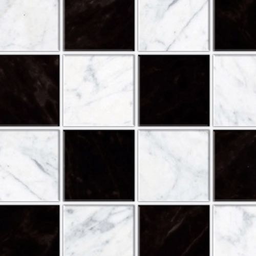 Golv klinker Chequered marble svart-vit-rutigt