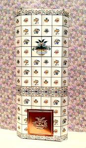 Kakelugn blomster byggsats stansad kartong