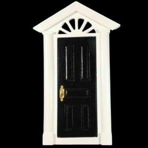 Dörr svart öppningsbar platt baksida