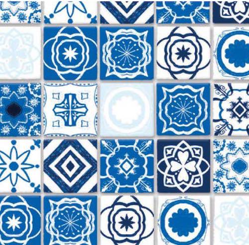 GOLV Blue MEDITERRANEAN präglad TILES KAKEL KLINKER