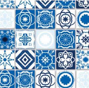 GOLV Blue MEDITERRANEAN präglad TILES KAKEL KLINKER