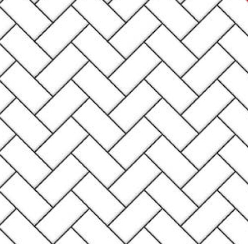 Golv fiskbensmönster vit svart tiles