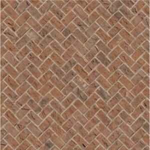 Fasad tegelvägg weathered brick herringbone