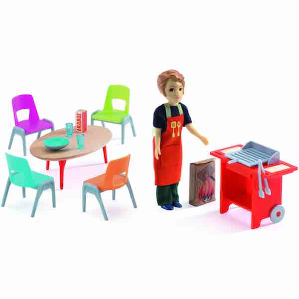 Djeco Barbeque o utebord stolar