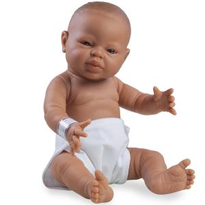 Docka pojkbaby, mörkhyad, pojke, 38 cm