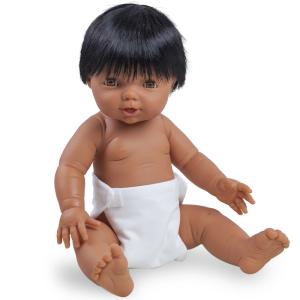Docka baby blunddocka, mörkhyad svart hår, flicka, 38 cm