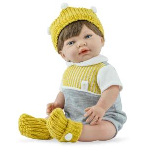 Docka flicka pojke, brunt hår, 42 cm, mjuk kropp