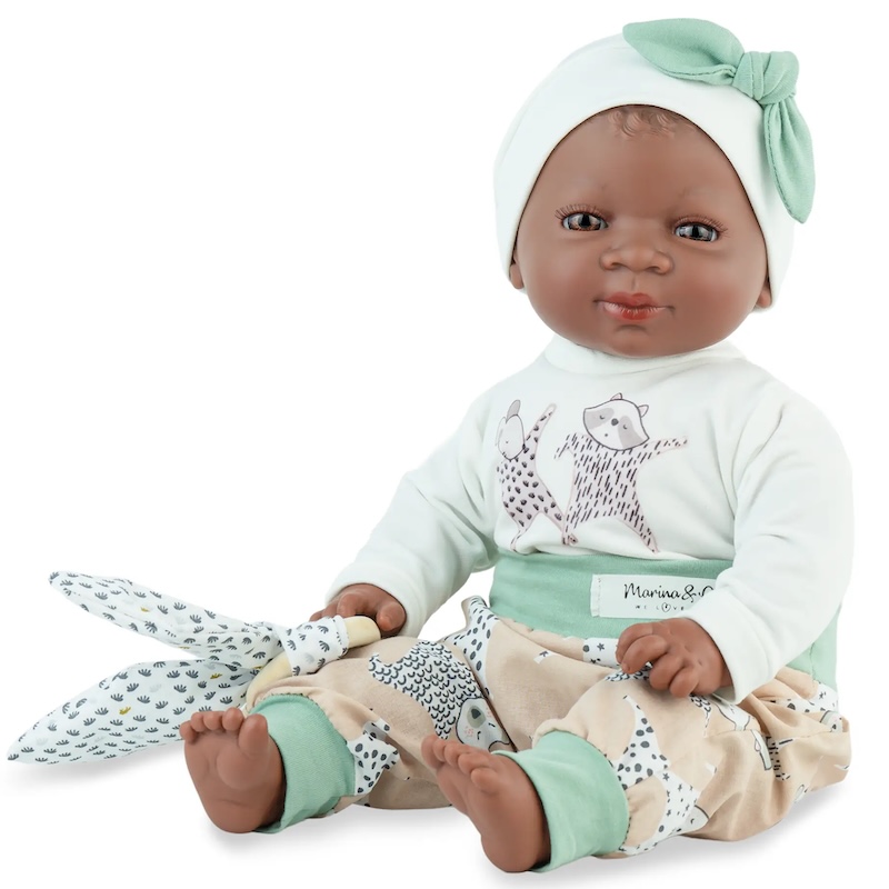 Docka Kenia svart kort hår, 45 cm