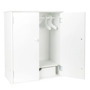 Dockgarderob vit trä, garderob för dockan