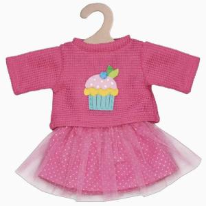 Dockkläder Cupcake tröja o tyllkjol hallon stl 35-40 cm