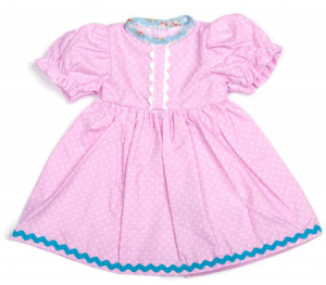Dockkläder Klänning rosa med puffärm