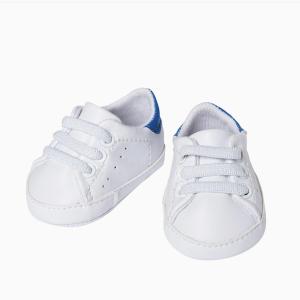 Dockskor sneakers vita blå dekor, dockor 38-45 cm