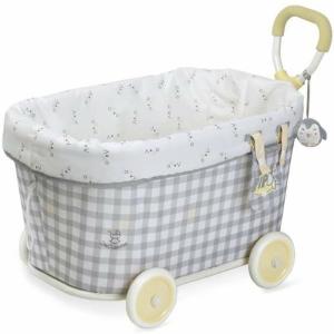 Dockvagn leksaksförvaring, dockor och gosedjur, grå