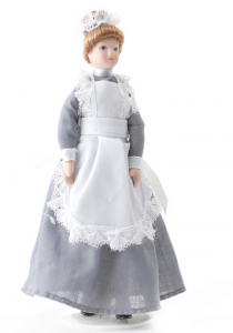 Husa / jungfru / hembiträde grå klänning