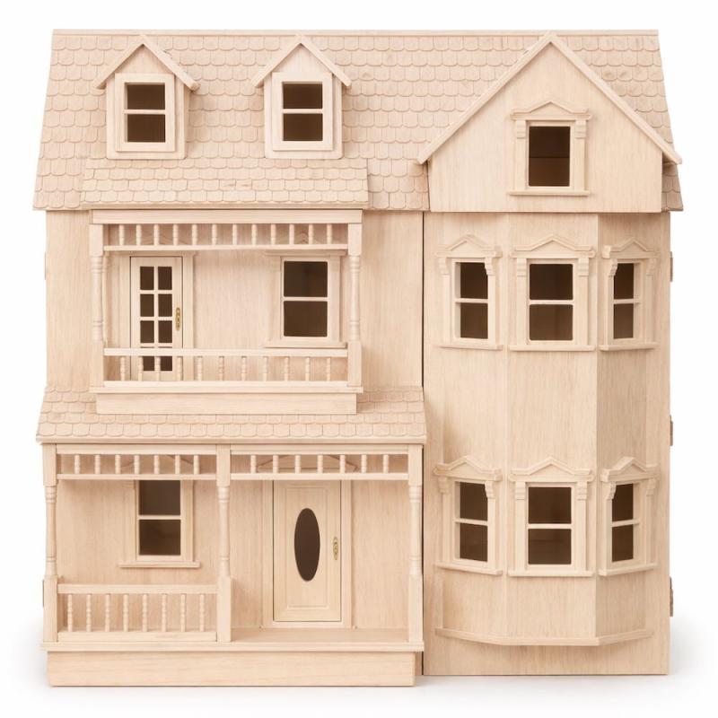 The Exmouth omålat dockhus dockskåp