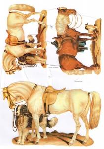 Bokmärken tre hästar hund